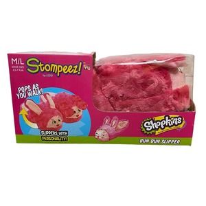 Stompeez Kids Slippers Shopkins Bun Bun Size 3.5-7